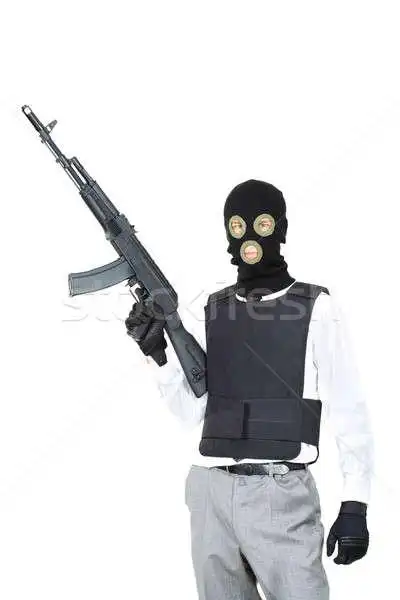 肖像 恐怖分子 白 背景 商业照片 pressmaster
