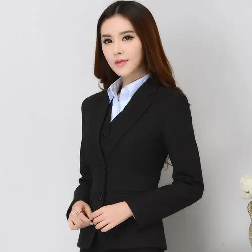 女式职业装 新款韩版职业女西装 职业小西装套裙 二扣正装批发