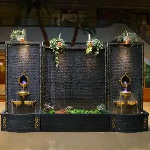 大型欧式流水喷泉摆件 客厅家居装饰 落地鱼缸水景招财大厅水幕墙