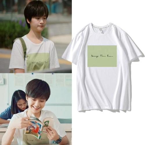 二十不惑李庚希 罗艳同款短袖电视剧周边韩版英文印花宽松简约t恤