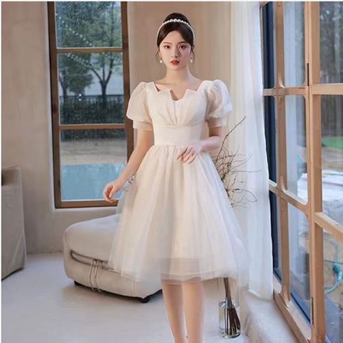 欧洲象香槟色艺考礼服裙演出服仙气轻奢毕业晚会礼服晚礼服长裙新款18