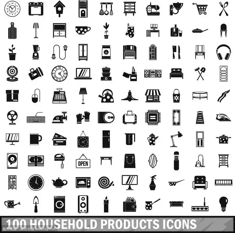 100款家居用品图标集简约风格