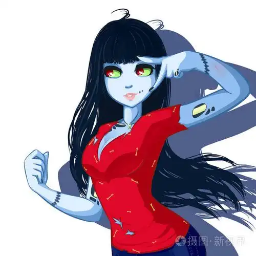 僵尸女孩上孤立背景