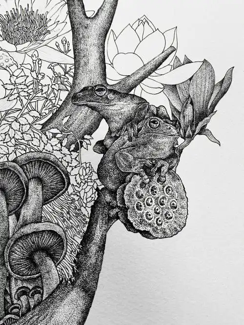 针管笔点画今日继续