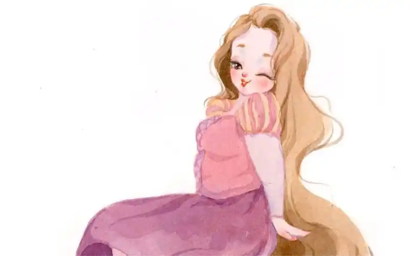 【水彩手绘】长发公主也是我喜欢角色之一,感谢大家的鼓励啦～～_哔哩