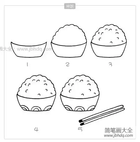 米饭简笔画教程