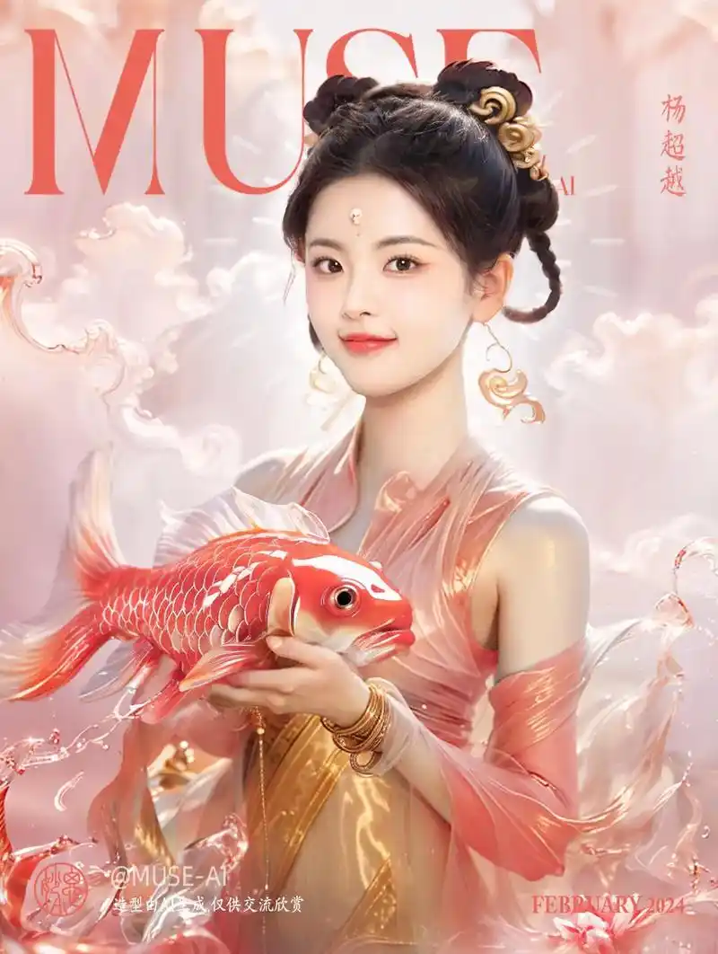 ai72杨超越|超越锦里来了,来接好运啦!超越妹妹的ai锦鲤造 - 抖音