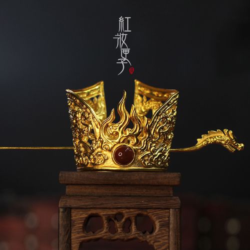 红妆匣子原创金色双龙发冠男生束发冠古风汉服发饰古典头冠