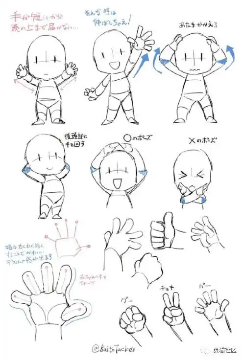 绘画素材69一看就非常实用的q版人物身体比例画法参考