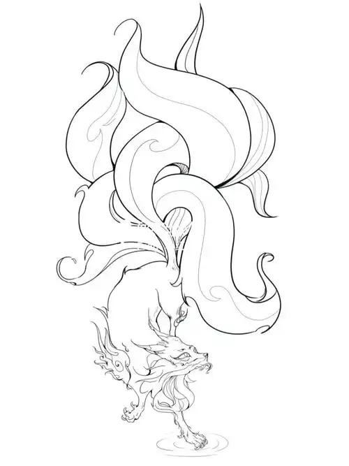 今天又摸了一点点狐狸,明天还是用电脑画吧#每日速涂  #画画  #九尾狐