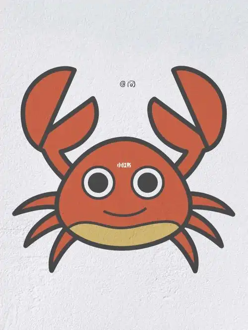 动物简笔画之可爱的小螃蟹内附过程图