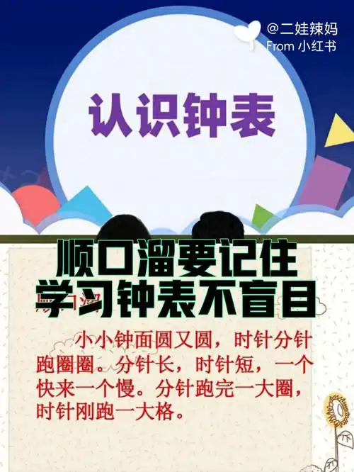 顺口溜牢记住学习钟表不迷路#时间管理  #认识钟表  #暑假学习 #认知