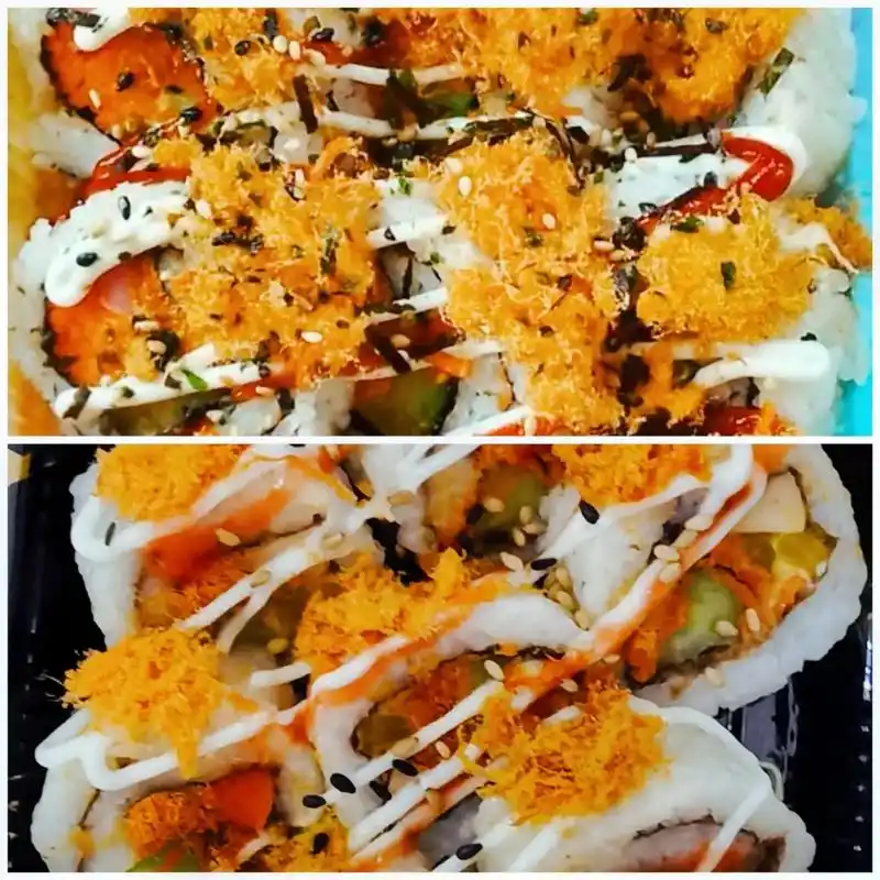 一个一个的切成好看的像花朵一样的寿司片