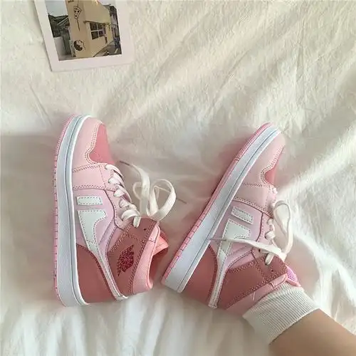 南衣库nyk 少女心樱花粉高帮鞋女秋季新款百搭球鞋学生休闲运动鞋潮