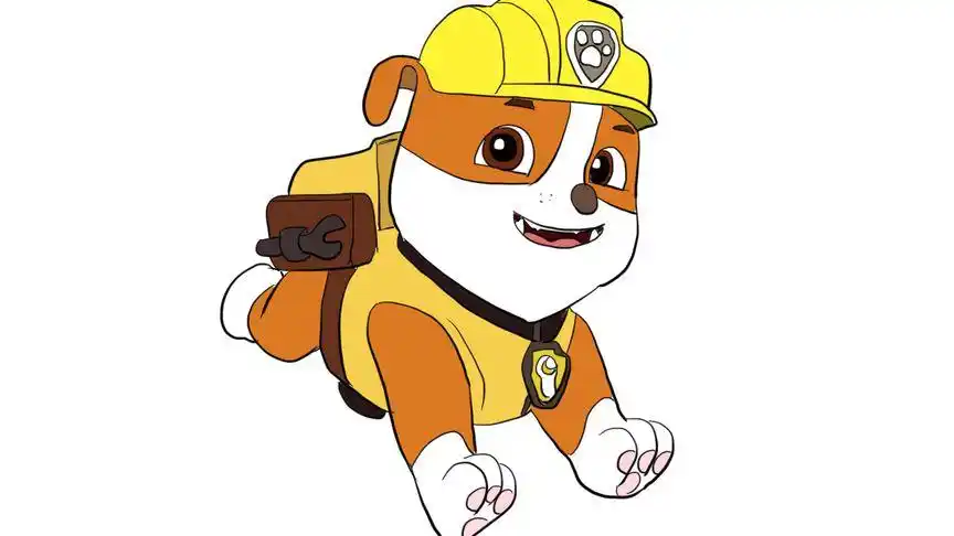 汪汪队立大功之奔跑中的小砾儿童卡通简笔画