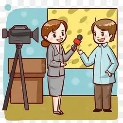 接受电视采访的老师