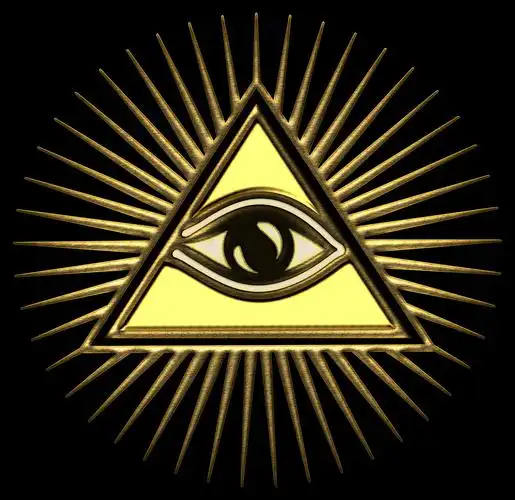 全视之眼宗教标志三角放光芒