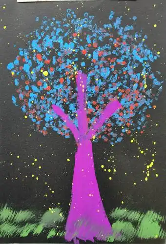 颜料画:《美丽的大树》 - 美篇