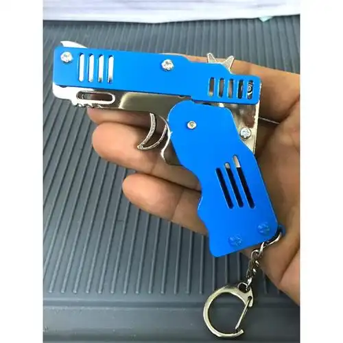 定制皮筋枪橡皮筋枪连发折叠金属手抢飞机发射冲锋枪小枪儿童连射玩具