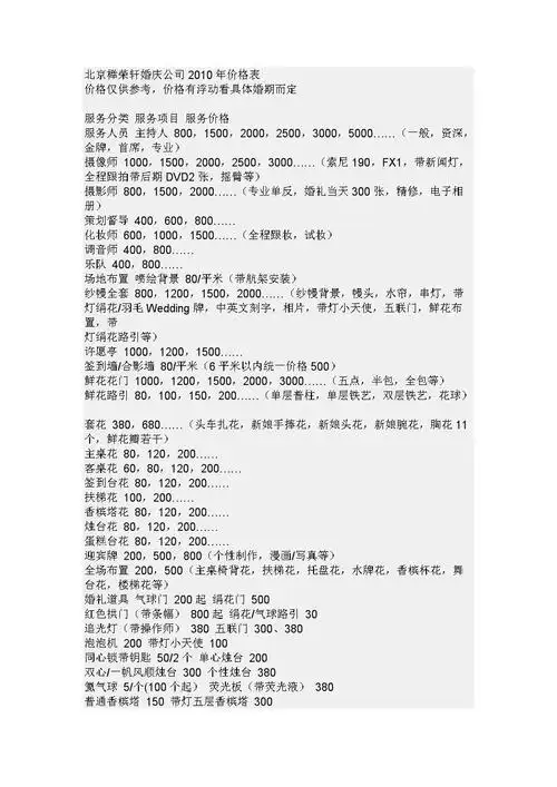 婚庆报价参考softword文档doc3页