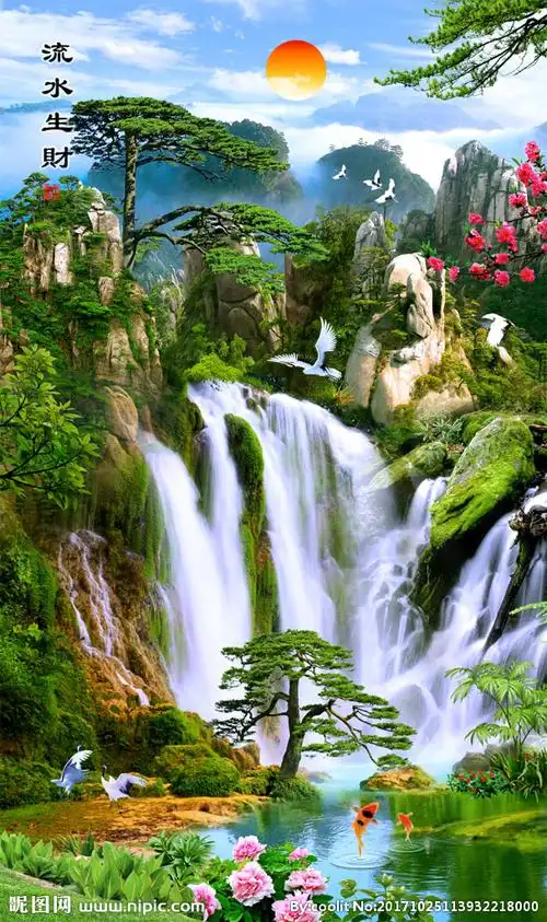 玄关山水画图片