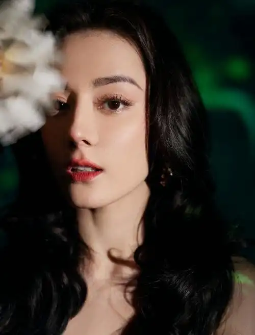 迪丽热巴复古抹胸刺绣泡泡裙