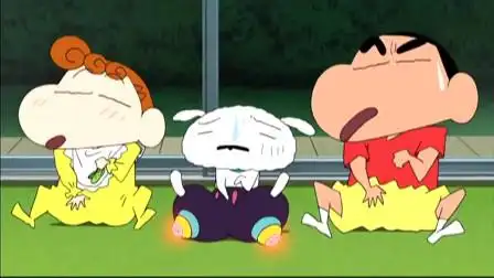 蜡笔小新:小白经典动作来了,小新和小葵也学,太不雅观了吧