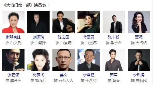 除了这些主演与老戏骨之外,大宅门所有演员表名单如下图:大宅门这部剧