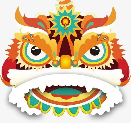 黄色可爱新年狮子头