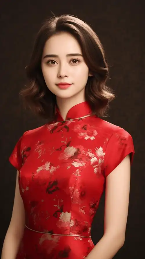 绝美女子修身旗袍写真_带着_气质_宁静