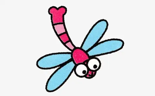 夏季装饰卡通彩色蜻蜓昆虫装饰元素