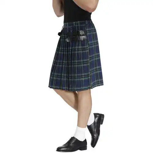 m-xl男士格子裙 苏格兰节日裙男装格纹百褶裙男生裙 舞台表演短裙