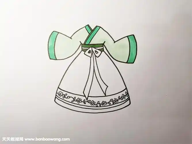 古装衣服简笔画步骤