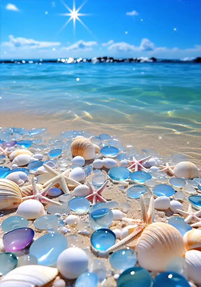 漂亮的贝壳与沙滩#秋日生活创作季