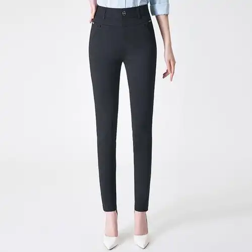 格子裤子大码休闲裤女新款休闲裤子女妈妈裤子西裤高腰休闲裤女