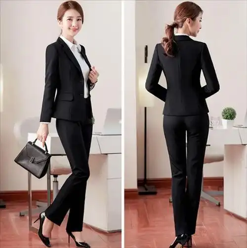 2019春秋新款衬衣女士小西装套装时尚气质女性正装职业装修身西服