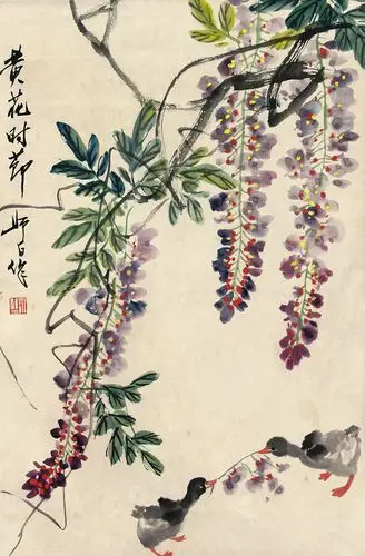 庆六周年安徽九乐中国书画艺术品拍卖会艺海拾珍专题娄师白-紫藤预展