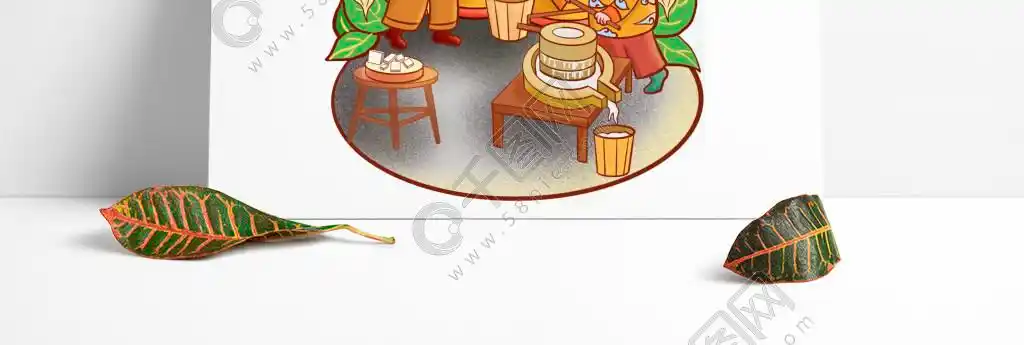 2019两个可爱小孩磨豆浆png