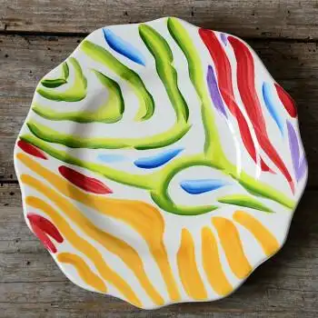 菜碟子 瓷手绘西餐陶瓷彩绘装饰挂盘餐具手绘彩绘餐具陶瓷圆形菜盘子