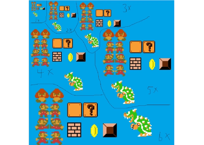 超级玛丽像素素材1-6倍像素