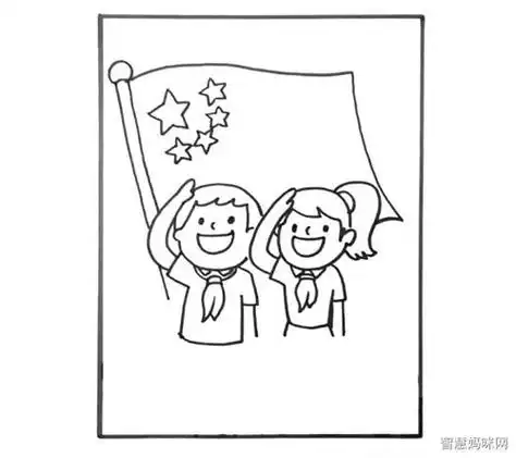 学生敬礼简笔画 学生敬礼简笔画背影