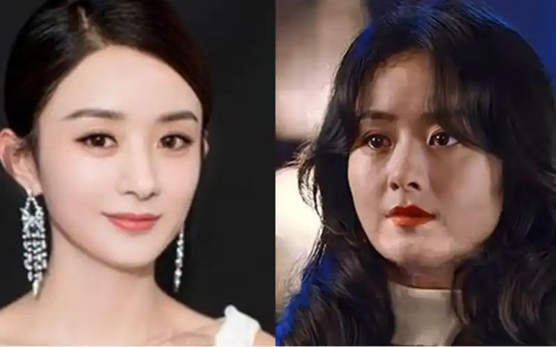 赵丽颖从昔日圆脸变成大饼脸!