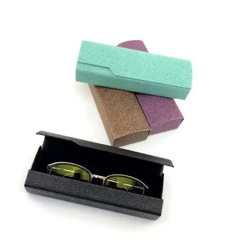 批发现货眼镜盒 高档手工方形木纹时尚创意缺口眼镜盒定做logo