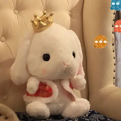 公仔带皇冠兔垂耳兔小兔子毛绒玩具孩子儿童陪睡玩偶可爱少女心布娃娃