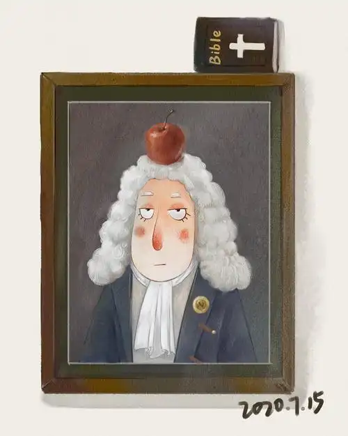 儿童插画牛顿牛大爷