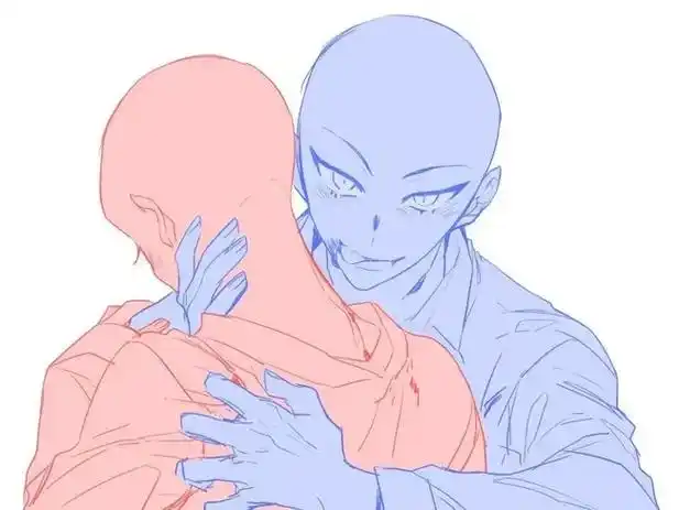 绘画参考病娇系のcp情头绘制模板