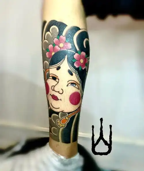 安阳纹身  #日式纹身  #日式包小腿  #阿多福纹身  #日式老传统纹身