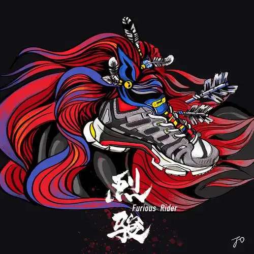 中国李宁 烈骏ace 插画创意图