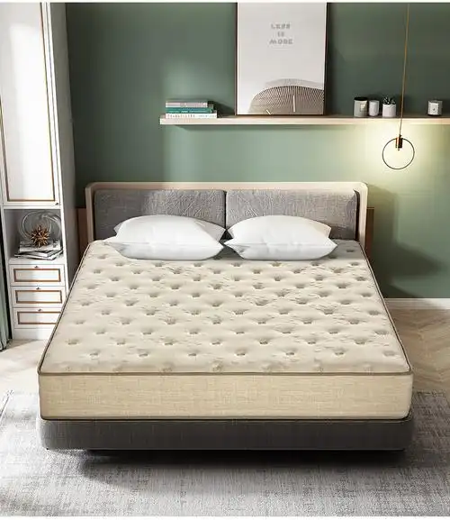 爱舒床垫进口天然乳胶软硬两用弹簧双人黄麻席梦思垫18m床15m乳胶床垫