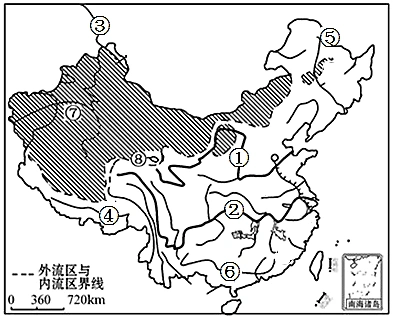 河流①是________(河流名称),它中游流经水土流失严重的________高原